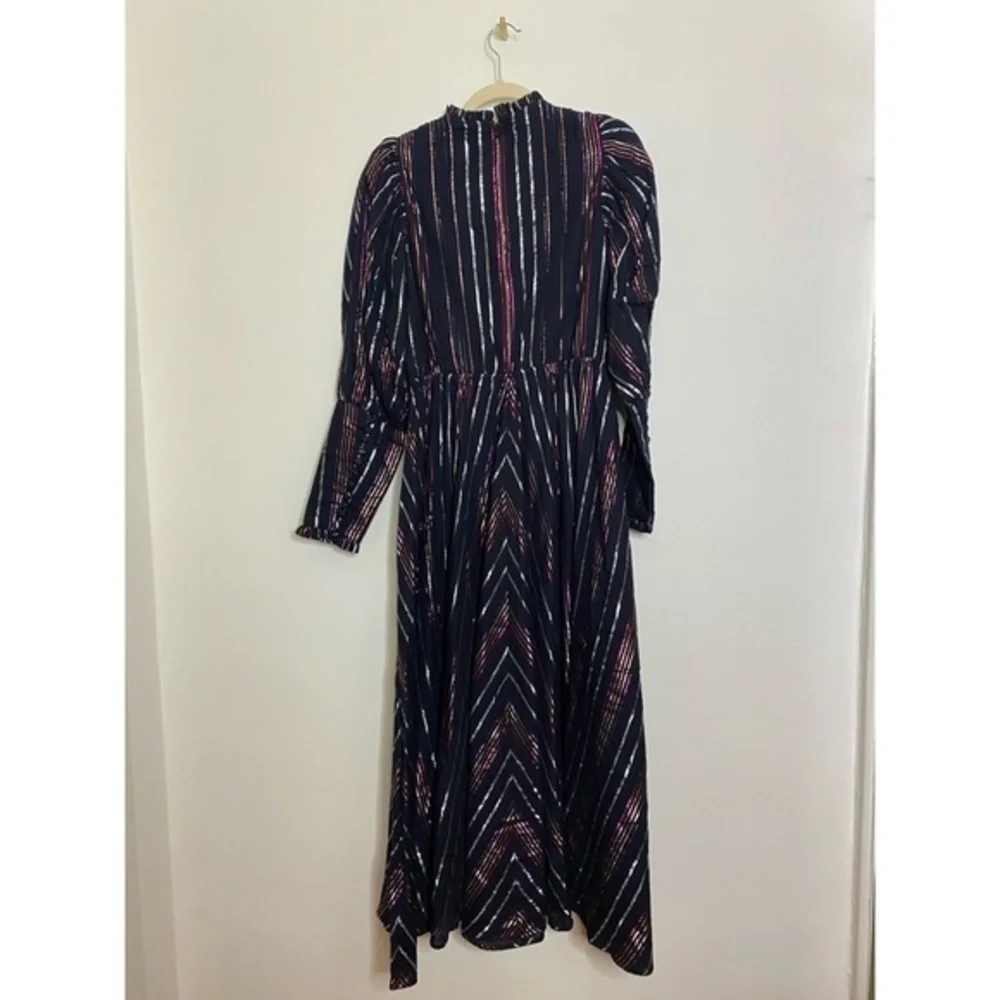Farm Rio Lurex Stripe Midi Dress